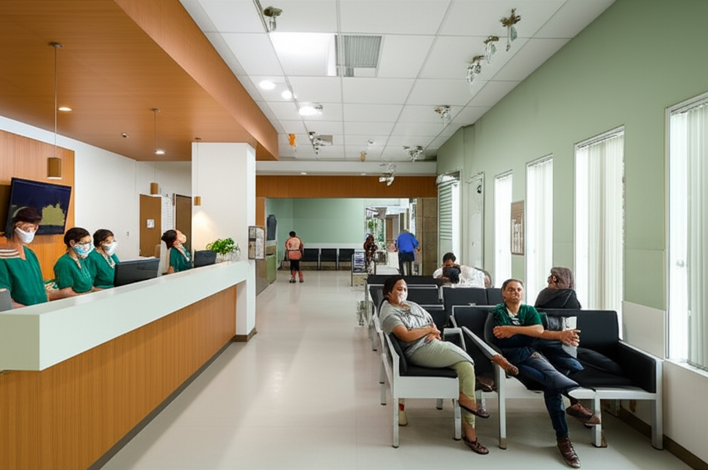 Recepción de hospital moderno